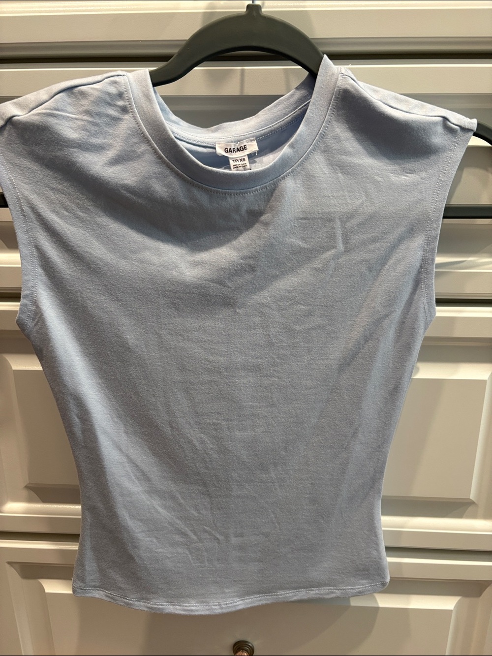 Garage Women’s Light Blue Sleeveless Muscle Tank